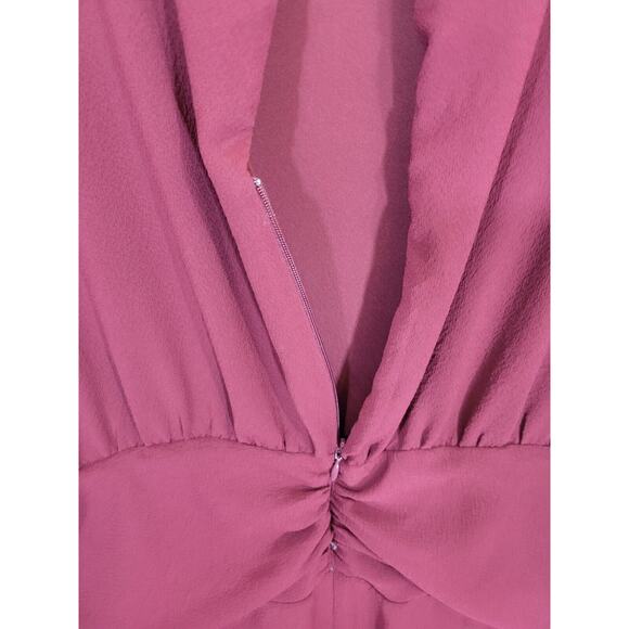 Express Burgundy 100% Polyester Puff Sleeve Sheath Dress Women's Size XL - Picture 5 of 10